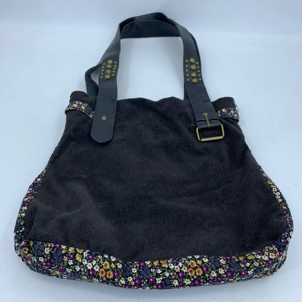 Vtg Y2K 2000 s 90s LEI Corduroy Floral Purse & Wallet Studded Straps Grunge Boho